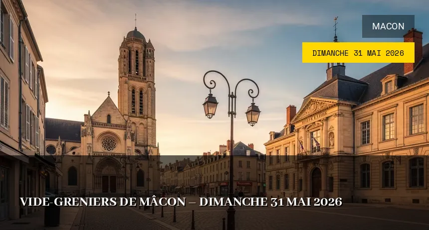 Affiche de l'événement : Vide-greniers de Mâcon – Dimanche 31 Mai 2026