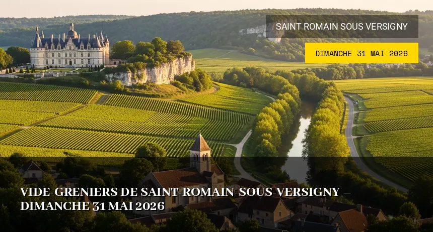 Affiche de l'événement : Vide-greniers de Saint-Romain-sous-Versigny – Dimanche 31 Mai 2026