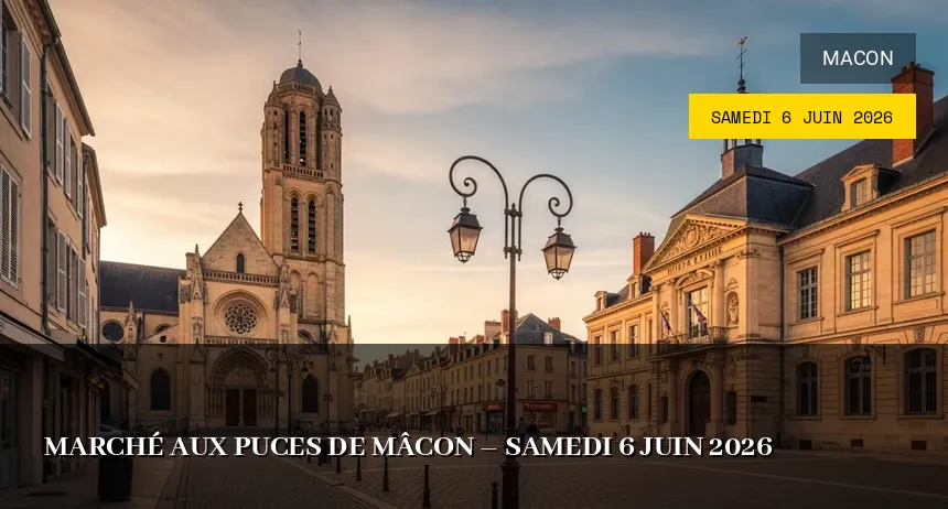 Affiche de l'événement : Marché aux puces de Mâcon – Samedi 6 Juin 2026