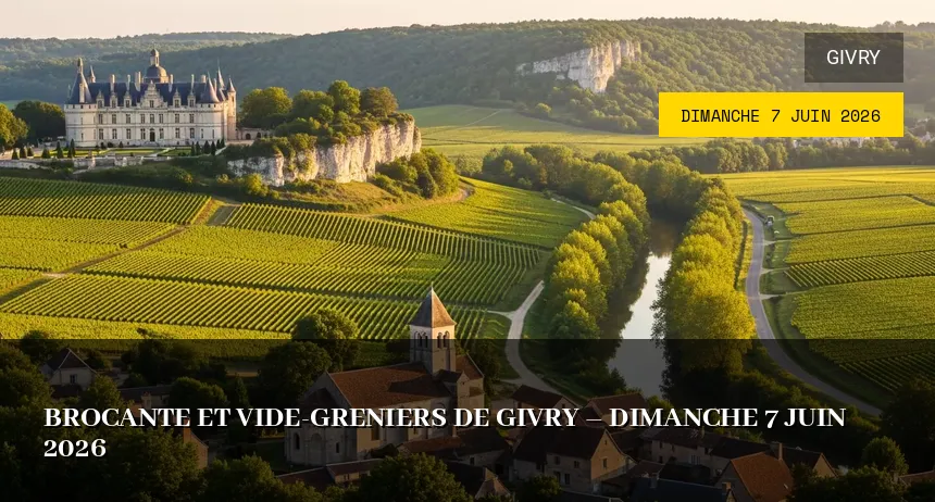 Affiche de l'événement : Brocante et Vide-greniers de Givry – Dimanche 7 Juin 2026