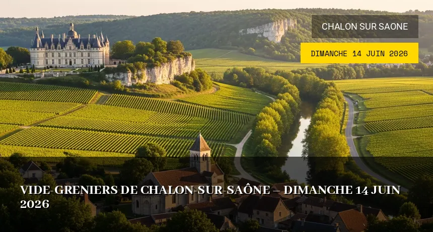 Affiche de l'événement : Vide-greniers de Chalon-sur-Saône – Dimanche 14 Juin 2026
