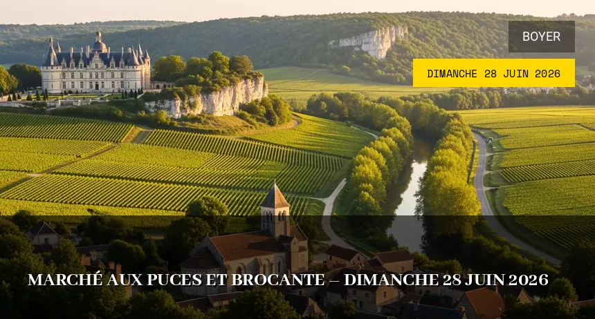 Affiche de l'événement : Marché aux puces et brocante – Dimanche 28 Juin 2026
