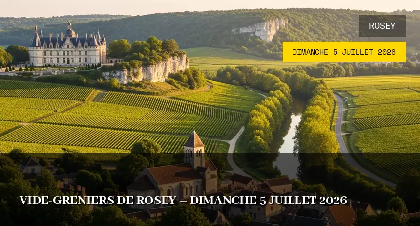Affiche de l'événement : Vide-greniers de Rosey – Dimanche 5 Juillet 2026