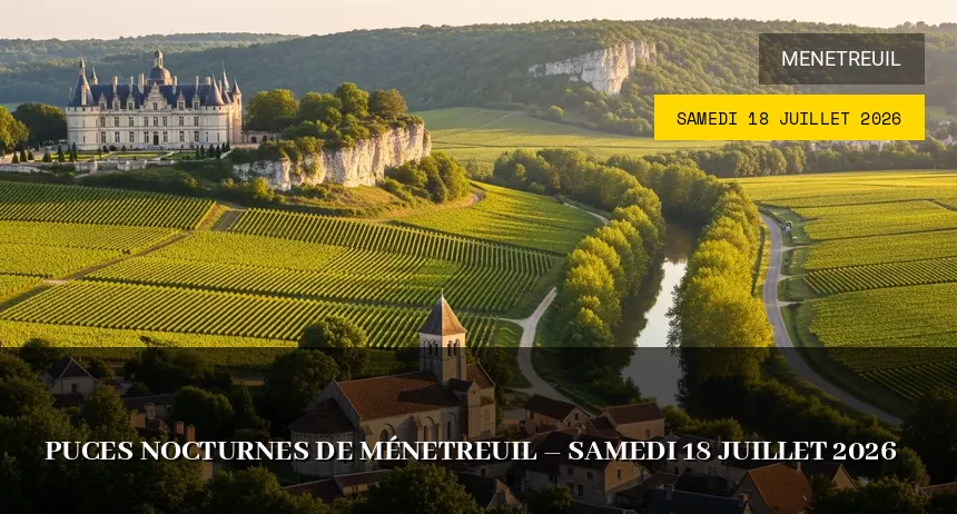 Affiche de l'événement : Puces nocturnes de Ménetreuil – Samedi 18 Juillet 2026