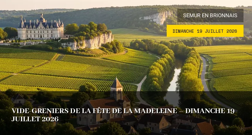 Affiche de l'événement : Vide-greniers de la Fête de la Madeleine – Dimanche 19 Juillet 2026