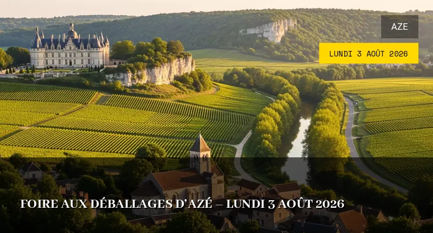 Affiche de l'événement : Foire aux déballages d&rsquo;Azé – Lundi 3 Août 2026
