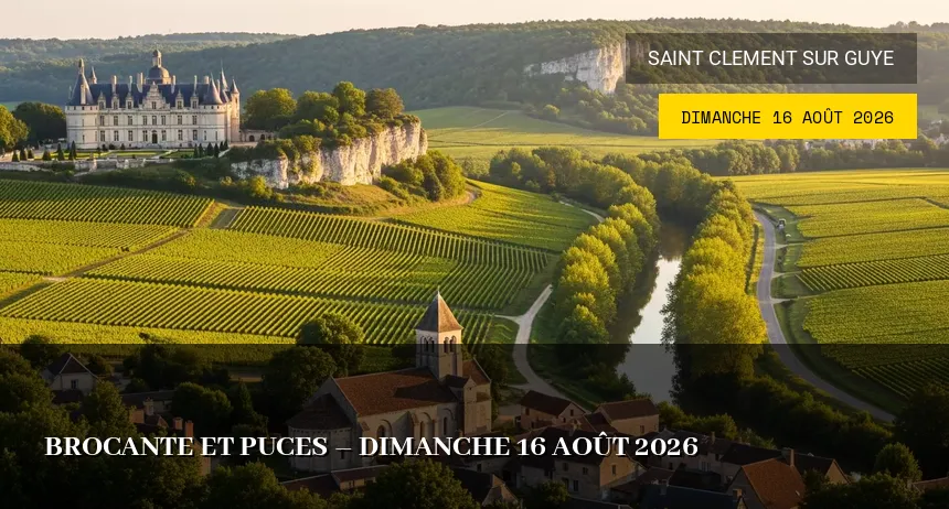 Affiche de l'événement : Brocante et Puces – Dimanche 16 Août 2026