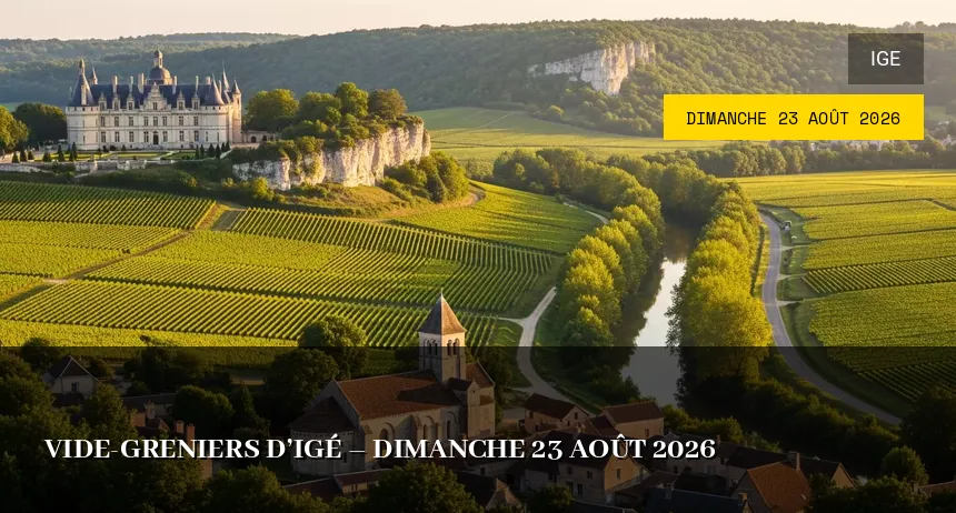 Affiche de l'événement : Vide-greniers d&rsquo;Igé – Dimanche 23 Août 2026