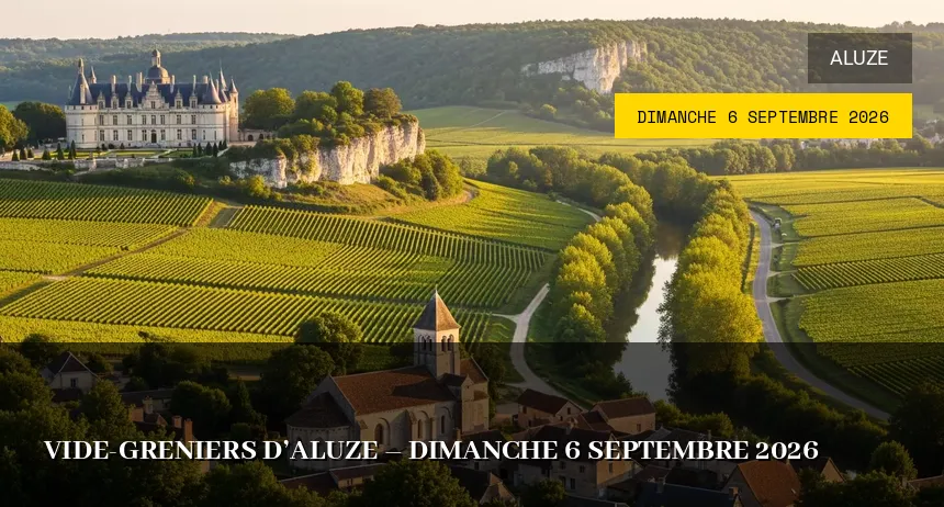 Affiche de l'événement : Vide-greniers d&rsquo;Aluze – Dimanche 6 Septembre 2026