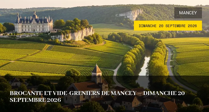 Affiche de l'événement : Brocante et Vide-greniers de Mancey – Dimanche 20 Septembre 2026