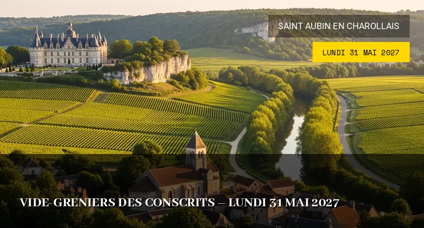 Affiche de l'événement : Vide-greniers des conscrits – Lundi 31 Mai 2027