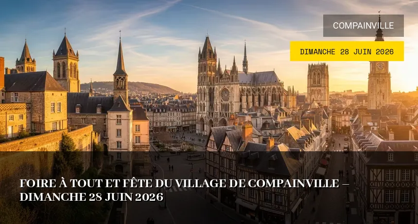 Affiche de l'événement : Foire à Tout et Fête du Village de Compainville – Dimanche 28 Juin 2026
