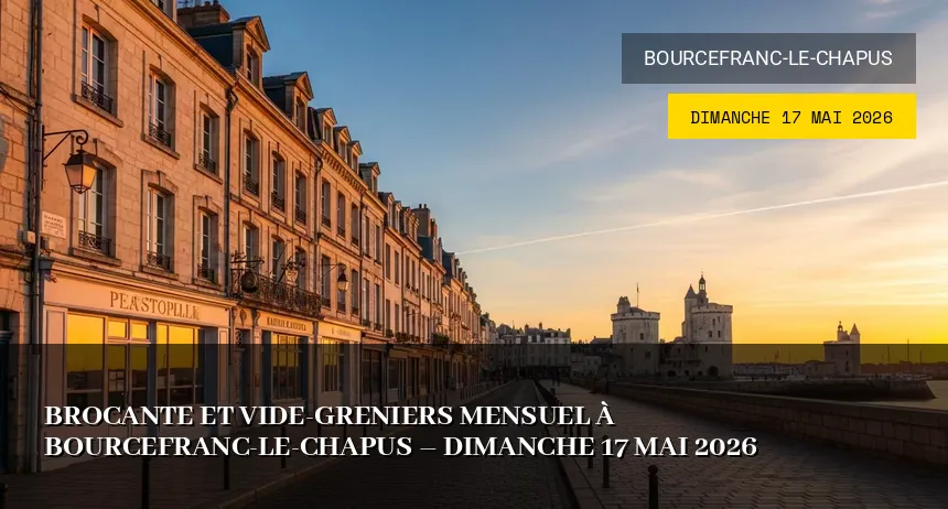 Affiche de l'événement : Brocante et Vide-greniers à Bourcefranc-le-Chapus – Dimanche 21 Juin 2026