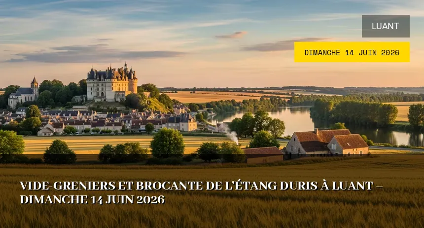 Affiche de l'événement : Vide-greniers et Brocante à Luant – Dimanche 14 Juin 2026