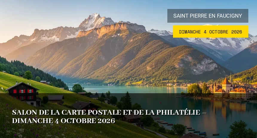 Affiche de l'événement : Salon de la carte postale et de la philatélie – Dimanche 4 Octobre 2026