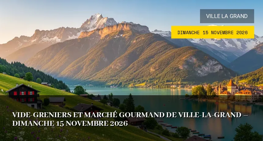 Affiche de l'événement : Vide-greniers et marché gourmand de Ville-la-Grand – Dimanche 15 Novembre 2026