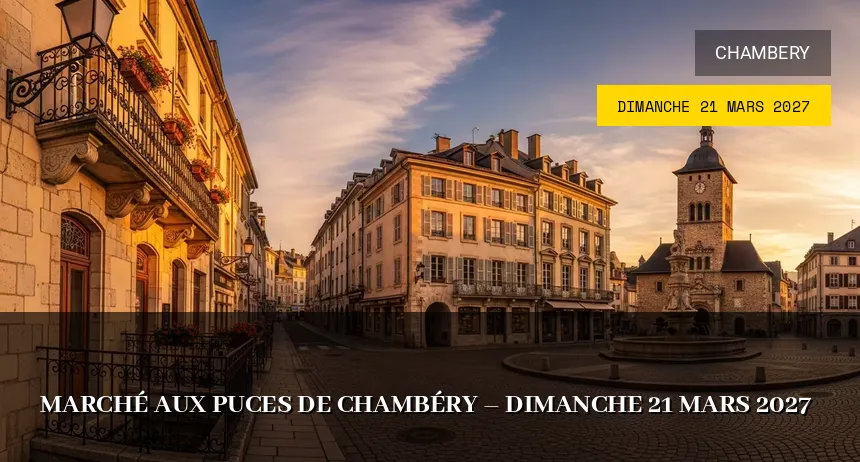 Affiche de l'événement : Marché aux puces de Chambéry – Dimanche 21 Mars 2027