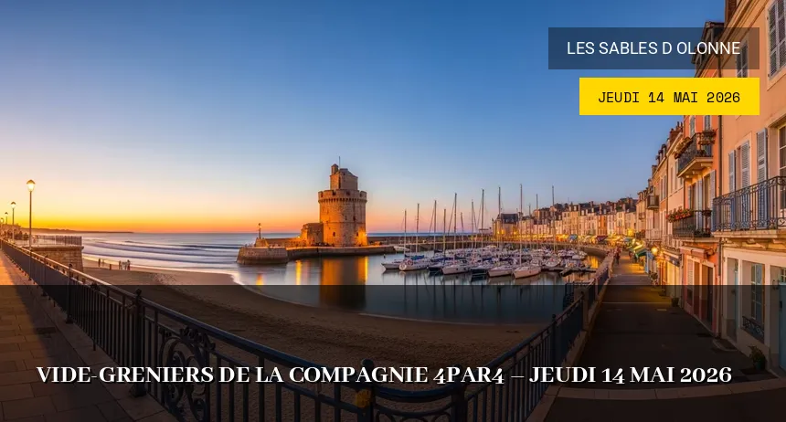 Affiche de l'événement : Vide-greniers de la Compagnie 4par4 – Jeudi 14 Mai 2026