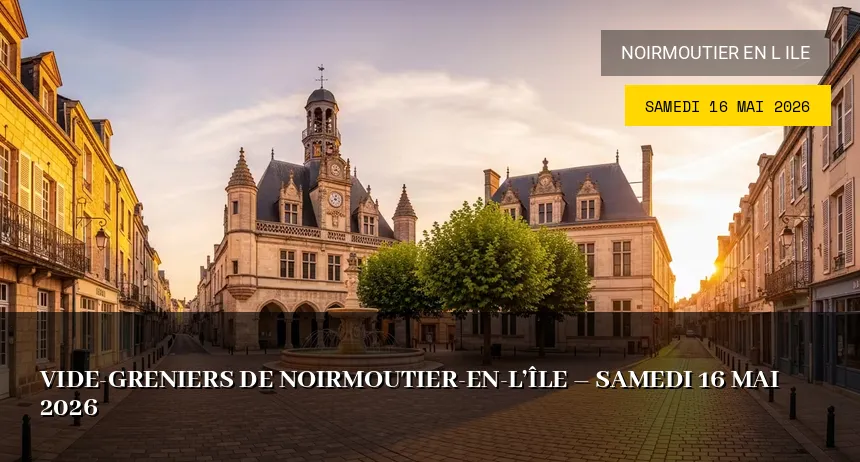 Affiche de l'événement : Vide-greniers de Noirmoutier-en-l&rsquo;Île – Samedi 16 Mai 2026
