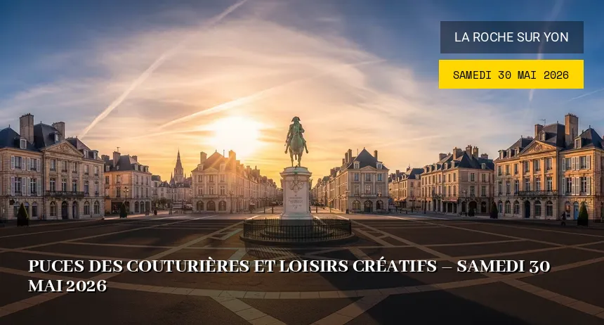 Affiche de l'événement : Puces des couturières et loisirs créatifs – Samedi 30 Mai 2026