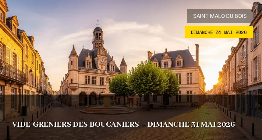 Affiche de l'événement : Vide-greniers des Boucaniers – Dimanche 31 Mai 2026