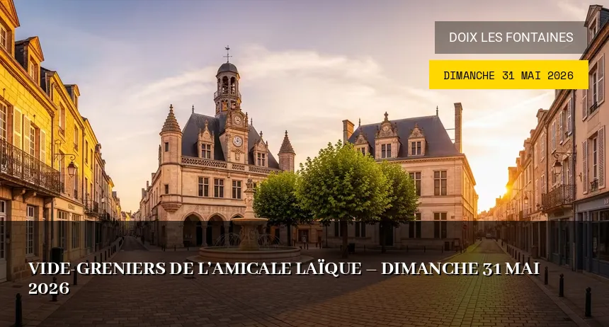Affiche de l'événement : Vide-greniers de l&rsquo;Amicale Laïque – Dimanche 31 Mai 2026