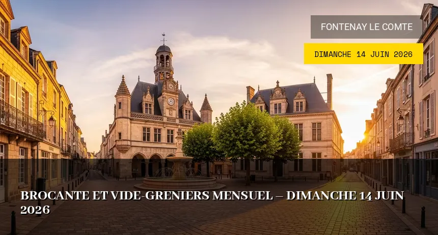 Affiche de l'événement : Brocante et Vide-greniers Mensuel – Dimanche 14 Juin 2026