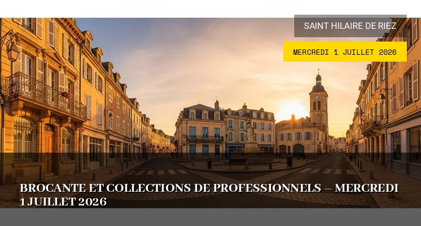 Affiche de l'événement : Brocante et collections de professionnels – Mercredi 1 Juillet 2026
