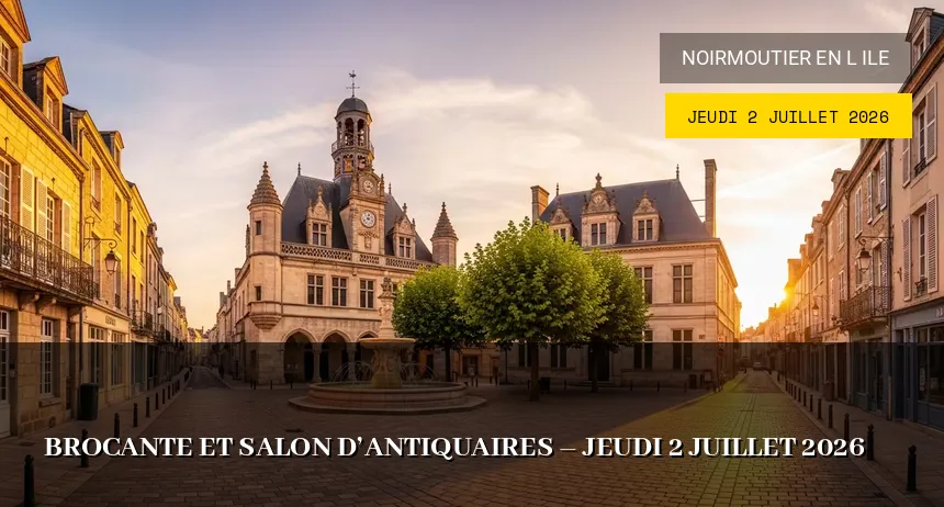 Affiche de l'événement : Brocante et Salon d&rsquo;Antiquaires – Jeudi 2 Juillet 2026