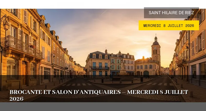 Affiche de l'événement : Brocante et Salon d&rsquo;Antiquaires – Mercredi 8 Juillet 2026