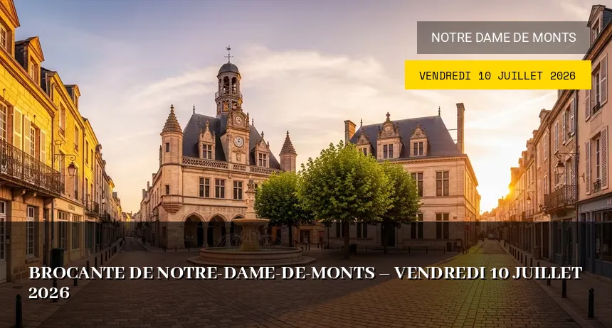 Affiche de l'événement : Brocante de Notre-Dame-de-Monts – Vendredi 10 Juillet 2026