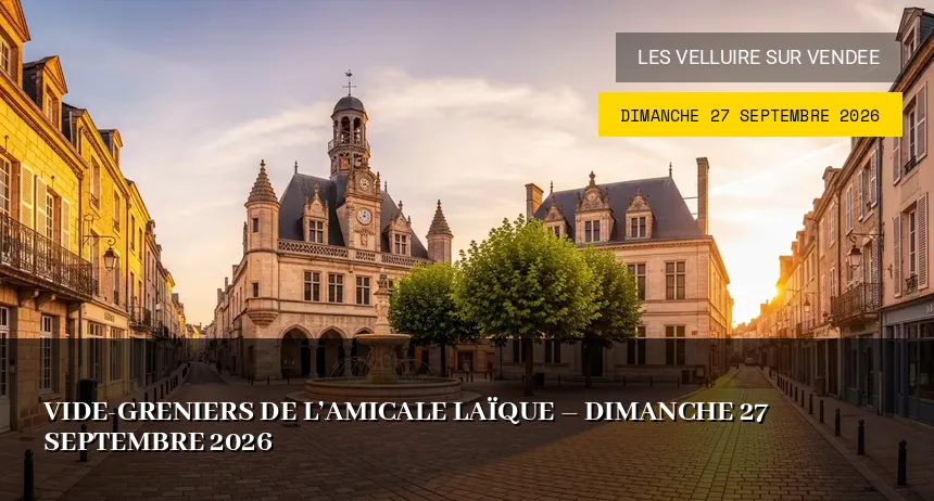 Affiche de l'événement : Vide-greniers de l&rsquo;Amicale Laïque – Dimanche 27 Septembre 2026