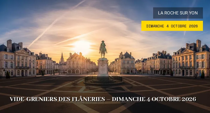 Affiche de l'événement : Vide-greniers des Flâneries – Dimanche 4 Octobre 2026