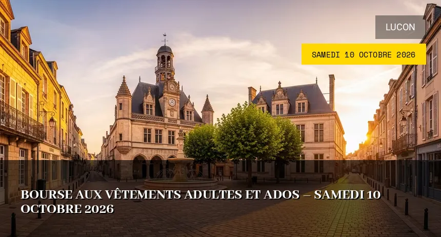Affiche de l'événement : Bourse aux vêtements adultes et ados – Samedi 10 Octobre 2026