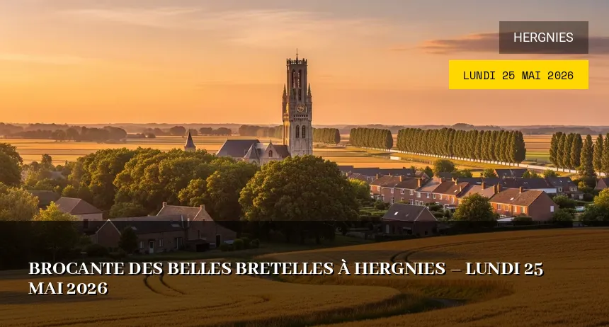 Affiche de l'événement : Brocante des Belles Bretelles à Hergnies – Lundi 25 Mai 2026
