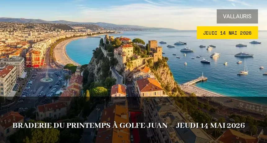 Affiche de l'événement : Braderie du printemps à Golfe-Juan – Jeudi 14 Mai 2026