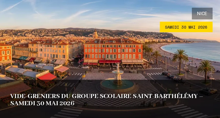 Affiche de l'événement : Vide-greniers du Groupe Scolaire Saint-Barthélémy – Samedi 30 Mai 2026