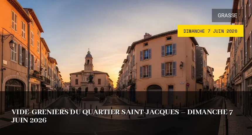 Affiche de l'événement : Vide-greniers du quartier Saint-Jacques – Dimanche 7 Juin 2026