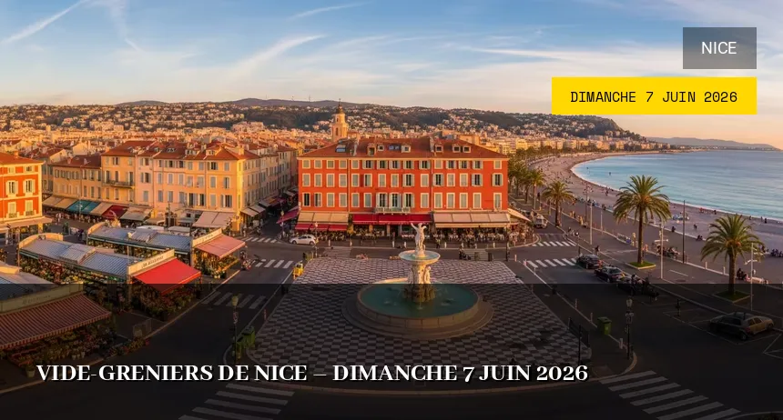 Affiche de l'événement : Vide-greniers de Nice – Dimanche 7 Juin 2026