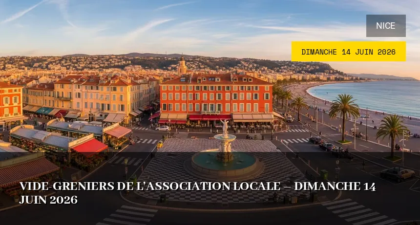 Affiche de l'événement : Vide-greniers de l&rsquo;association locale – Dimanche 14 Juin 2026