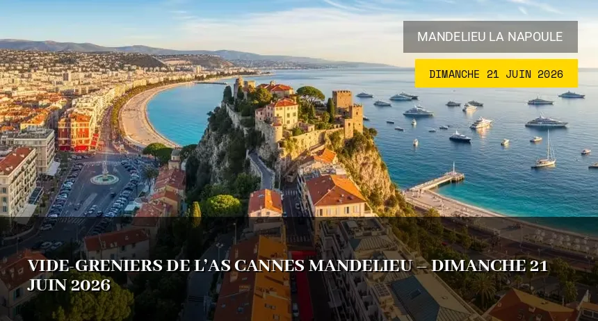 Affiche de l'événement : Vide-greniers de l&rsquo;AS Cannes Mandelieu – Dimanche 21 Juin 2026
