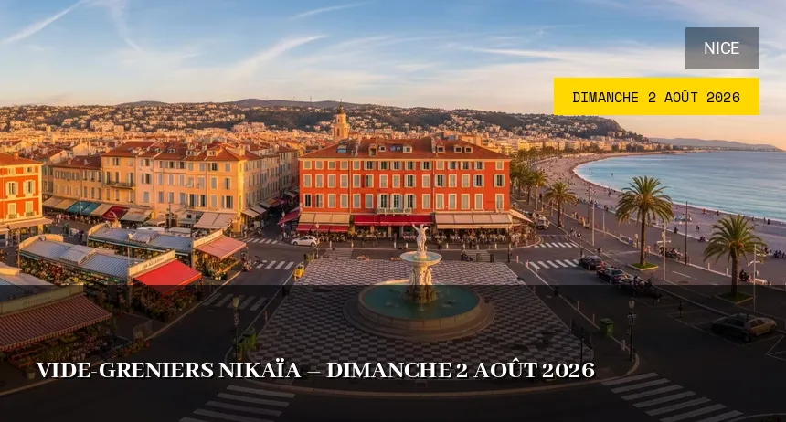 Affiche de l'événement : Vide-greniers Nikaïa – Dimanche 2 Août 2026