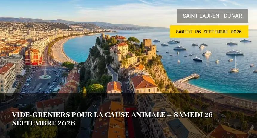 Affiche de l'événement : Vide-greniers pour la cause animale – Samedi 26 Septembre 2026