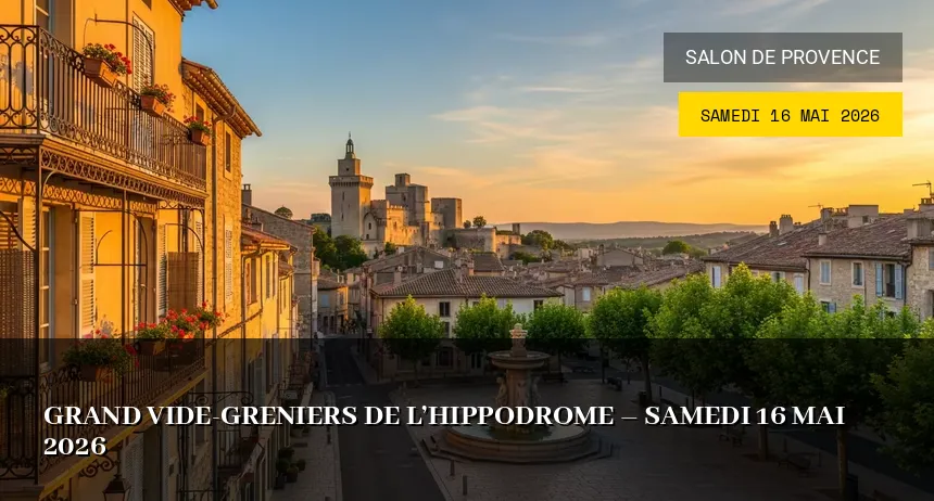Affiche de l'événement : Grand vide-greniers de l&rsquo;Hippodrome – Samedi 16 Mai 2026