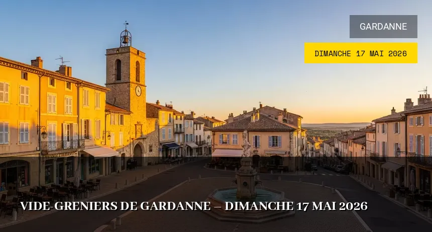 Affiche de l'événement : Vide-greniers de Gardanne – Dimanche 17 Mai 2026