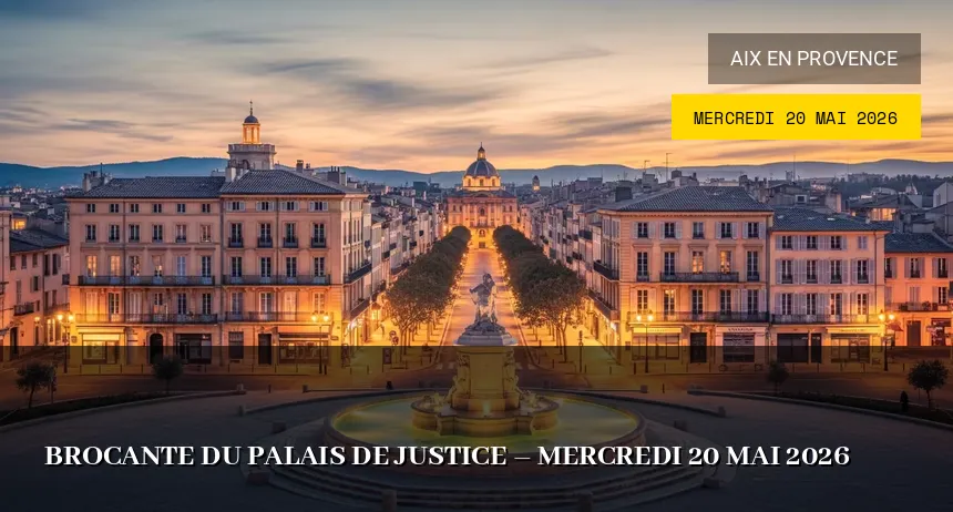 Affiche de l'événement : Brocante du Palais de Justice – Mercredi 20 Mai 2026