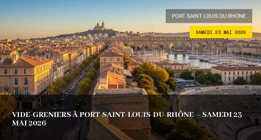 Affiche de l'événement : Vide-greniers à Port-Saint-Louis-du-Rhône – Samedi 23 Mai 2026