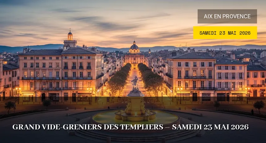 Affiche de l'événement : Grand vide-greniers des Templiers – Samedi 23 Mai 2026