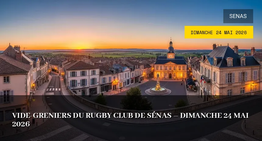 Affiche de l'événement : Vide-greniers du Rugby Club de Sénas – Dimanche 24 Mai 2026