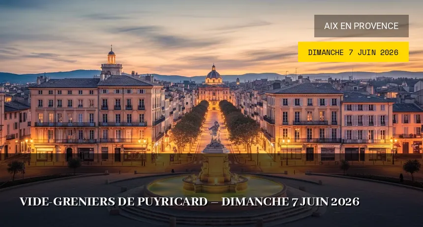 Affiche de l'événement : Vide-greniers de Puyricard – Dimanche 7 Juin 2026